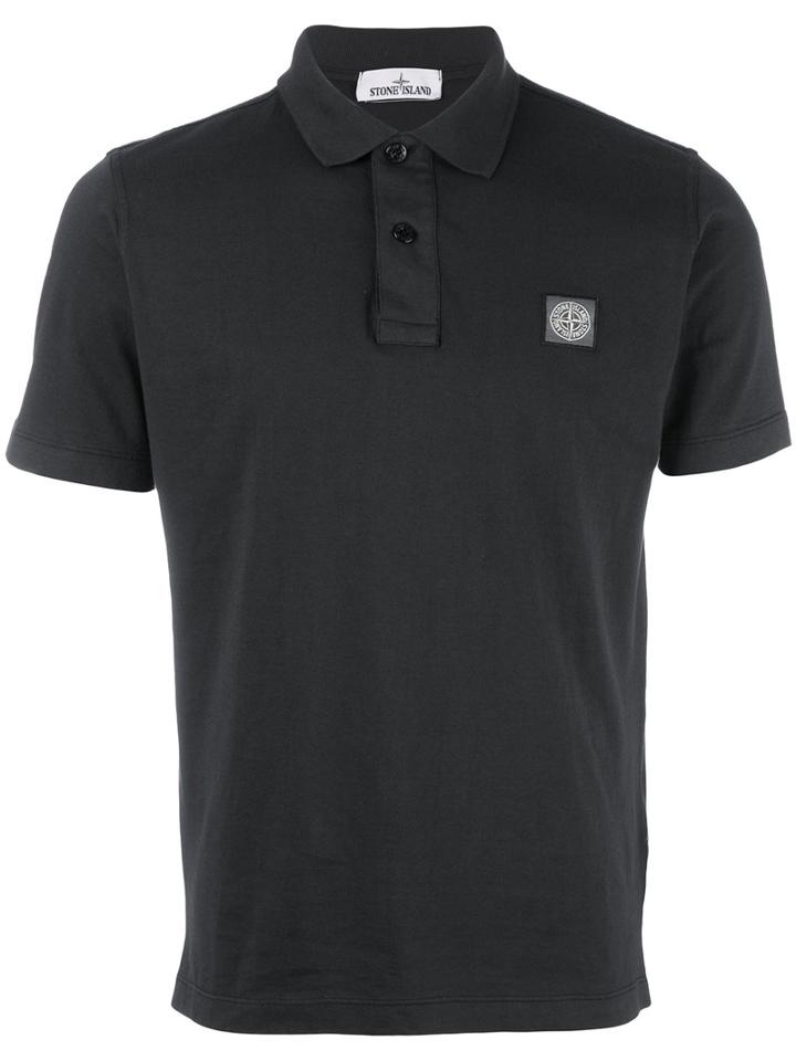 Stone Island Logo Patch Polo Shirt, Men's, Size: Xxl, Grey, Cotton