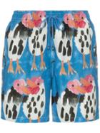 Timo Trunks Chicken Print Drawstring Swim Shorts - Blue