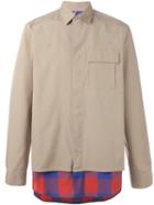 Oamc Paneled Shirt, Men's, Size: Large, Nude/neutrals, Cotton
