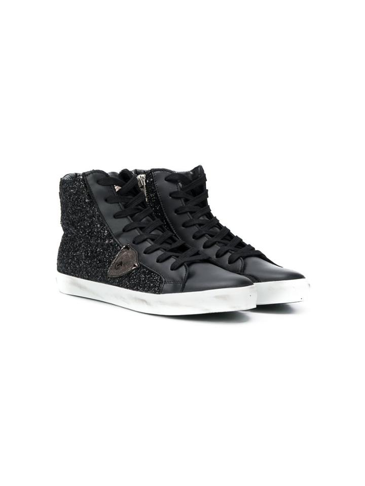 Philippe Model Kids Hi-top Glitter Trainers - Black