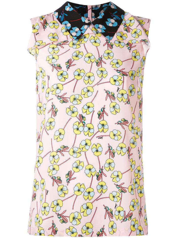 Sonia By Sonia Rykiel - Floral Print Tank - Women - Polyester - 36, Pink/purple, Polyester