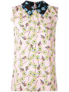 Sonia By Sonia Rykiel - Floral Print Tank - Women - Polyester - 36, Pink/purple, Polyester