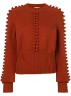 Chloé Pompom Knit Sweater - Yellow & Orange