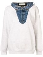 Night Market Denim Insert Sweatshirt - Grey