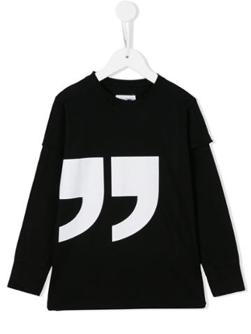 Nununu Quotation Mark Print T-shirt, Boy's, Size: 9 Yrs, Black