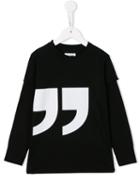 Nununu Quotation Mark Print T-shirt, Boy's, Size: 9 Yrs, Black