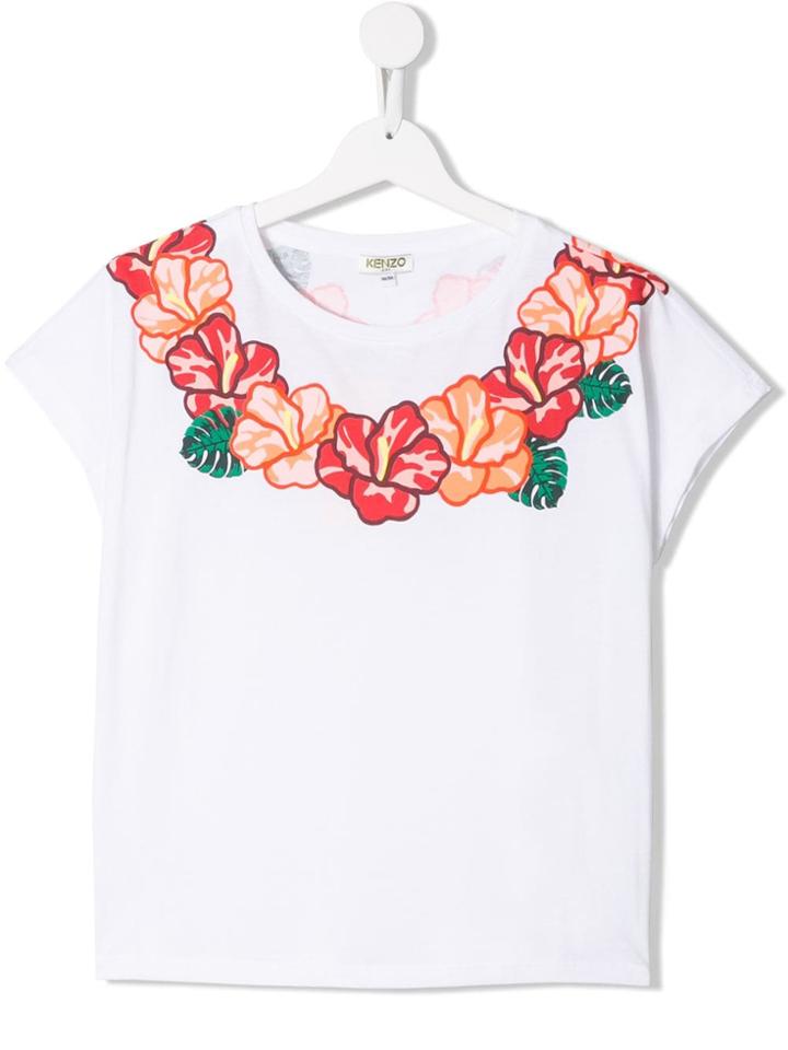Kenzo Kids Floral Print T-shirt - White