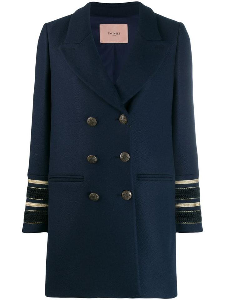 Twin-set Double Beasted Pea Coat - Blue