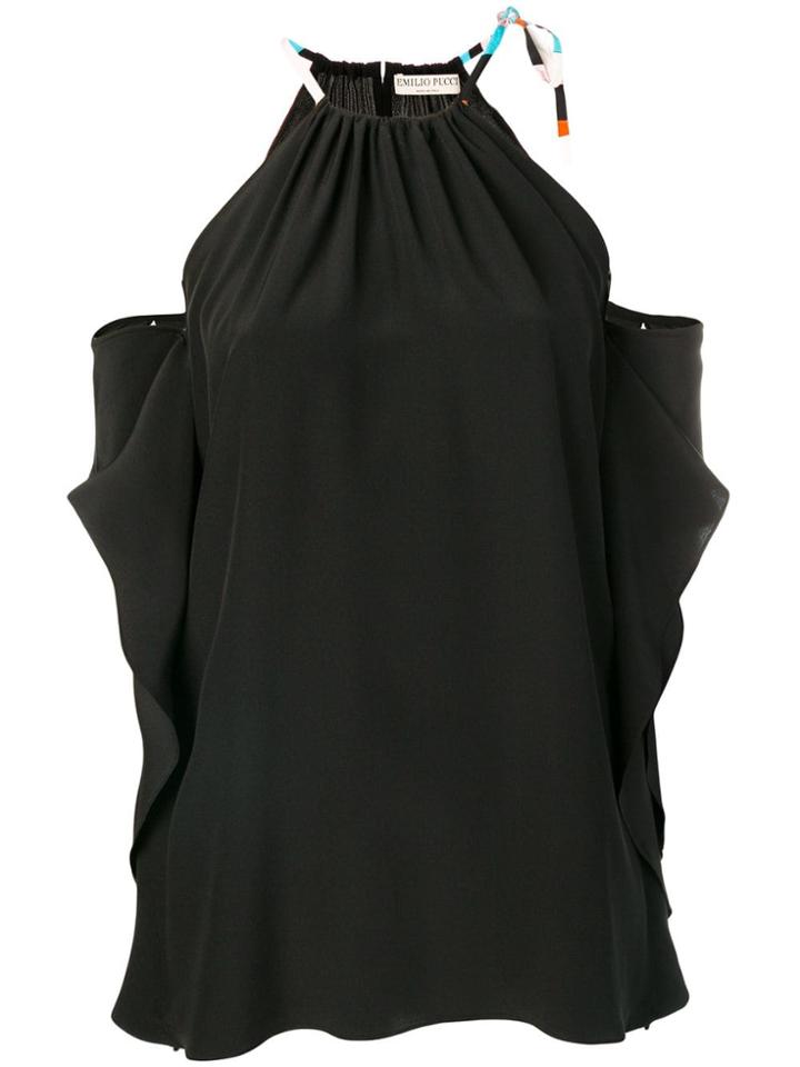 Emilio Pucci Shoulder Cut-out Top - Black