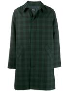 A.p.c. New England Checked Raincoat - Blue