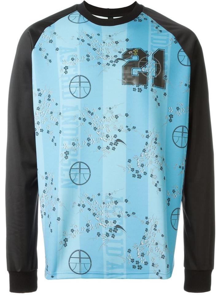 Astrid Andersen Floral Motif Contrast Sleeve Sweatshirt