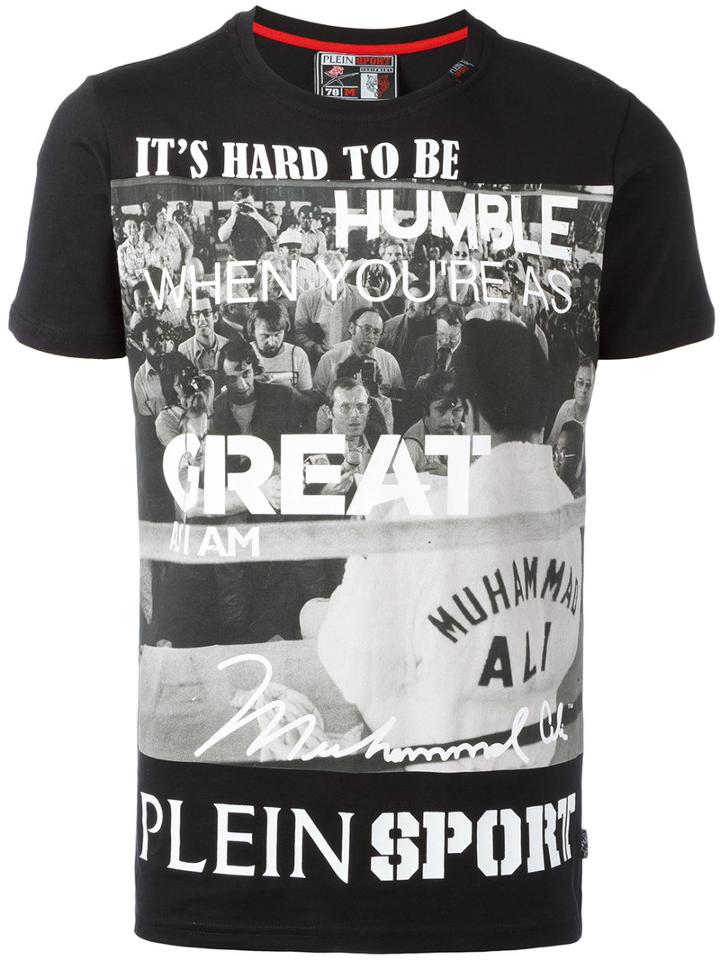 Plein Sport Muhammad Ali T-shirt, Men's, Size: Small, Black, Cotton