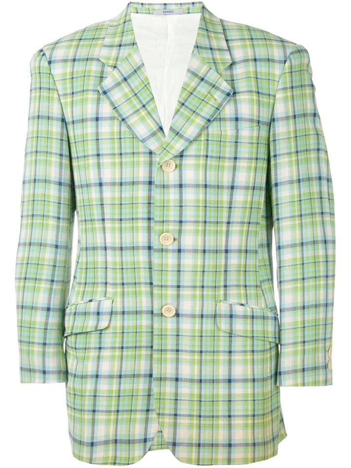 Kenzo Vintage Checked Jacket - Green