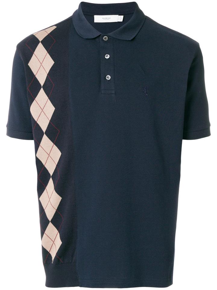 Pringle Of Scotland Argyle Insert Polo Shirt - Blue