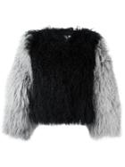Charlotte Simone 'classic Fuzz' Jacket, Women's, Size: S/m, Black, Silk/cotton/lamb Fur