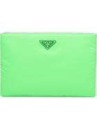 Prada Large Padded Clutch - Green