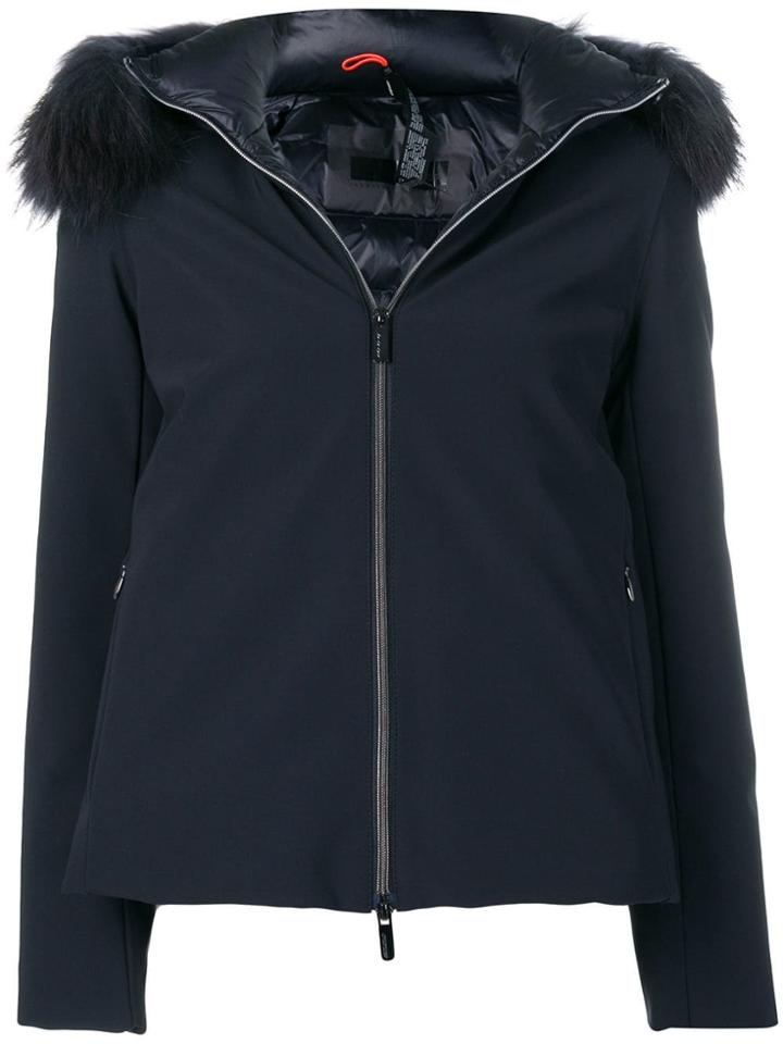 Rrd Fur Hood Trim Jacket - Blue