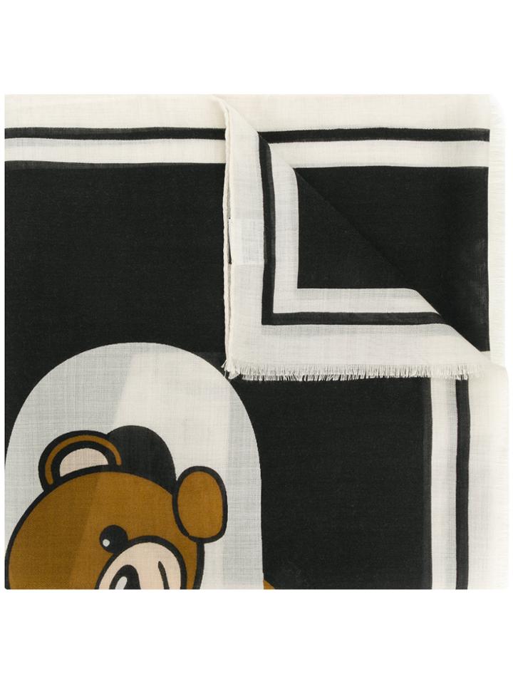 Moschino Toy Bear Striped Scarf - Blue