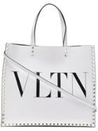 Valentino Logo Printed Tote Bag - White