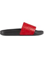 Gucci Gucci Signature Slide Sandals - Red