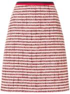 Gucci Striped Tweed Skirt - Red