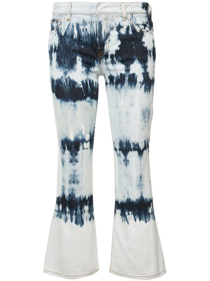 Faith Connexion Tie Dye Kick Flare Jeans - Blue