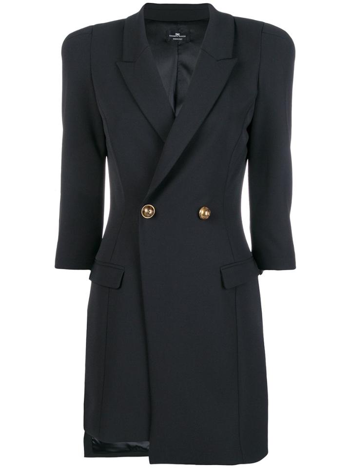 Elisabetta Franchi Double Breasted Jacket Dress - Black
