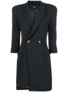 Elisabetta Franchi Double Breasted Jacket Dress - Black