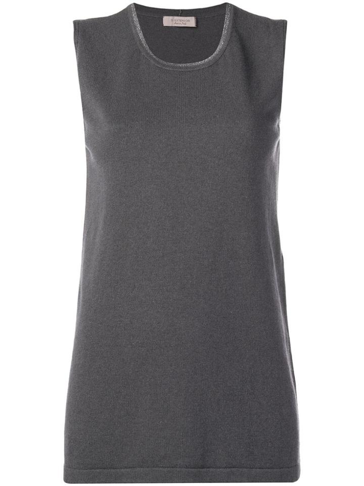 D.exterior Glitter Detail Knitted Top - Grey