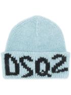 Dsquared2 Logo Knit Beanie - Blue