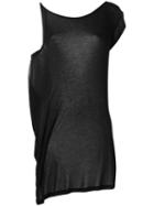 Ann Demeulemeester - Asymmetric Sheer Tunic - Women - Modal - 36, Women's, Black, Modal