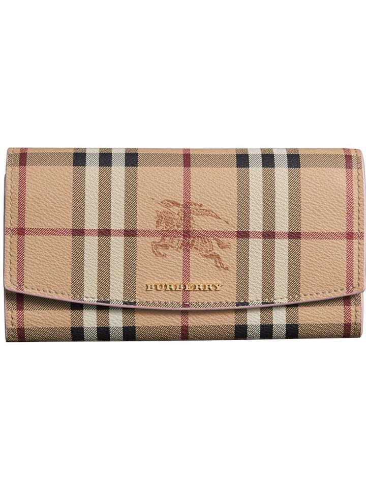 Burberry Haymarket Check And Leather Slim Continental Wallet - Brown