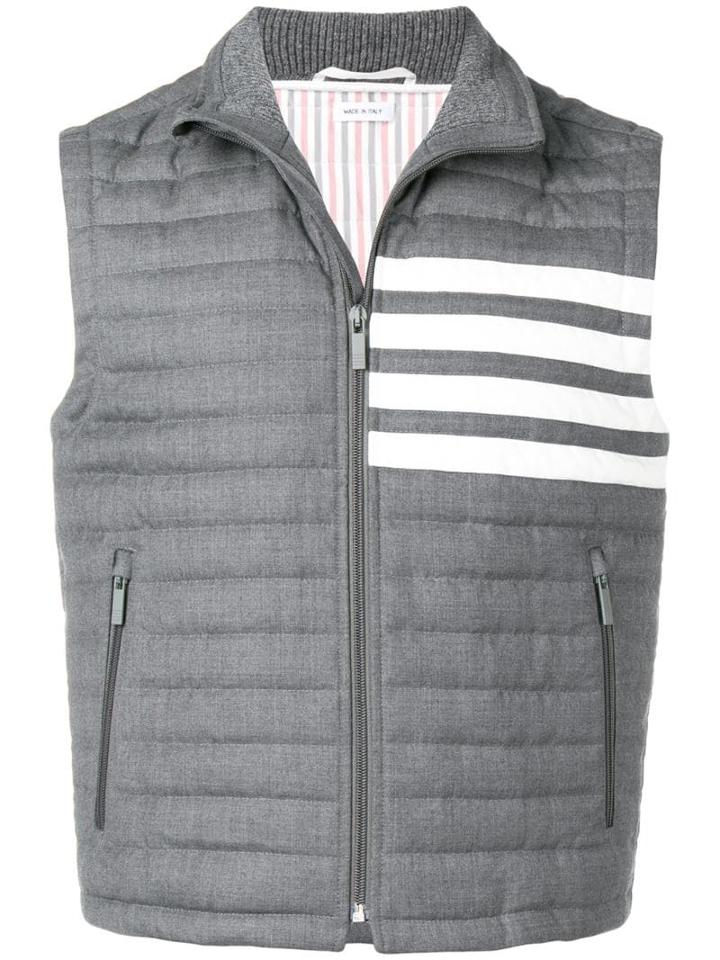 Thom Browne 4-bar Down Quilted Vest - Grey