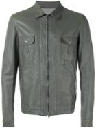 Salvatore Santoro - Zipped Jacket - Men - Leather/viscose - 54, Grey, Leather/viscose