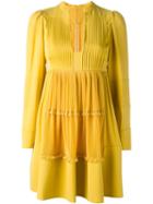 Valentino Pleated A-line Dress, Women's, Size: 42, Yellow/orange, Silk