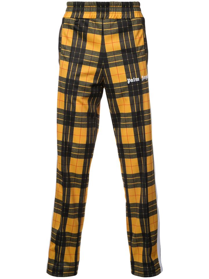 Palm Angels Checked Straight-fit Trousers - Yellow & Orange