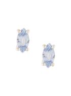 Natalie Marie Tiny Marquise Pale Blue Sapphire Studs - Silver