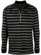 Ps Paul Smith Striped Long Sleeve Polo Shirt - Black