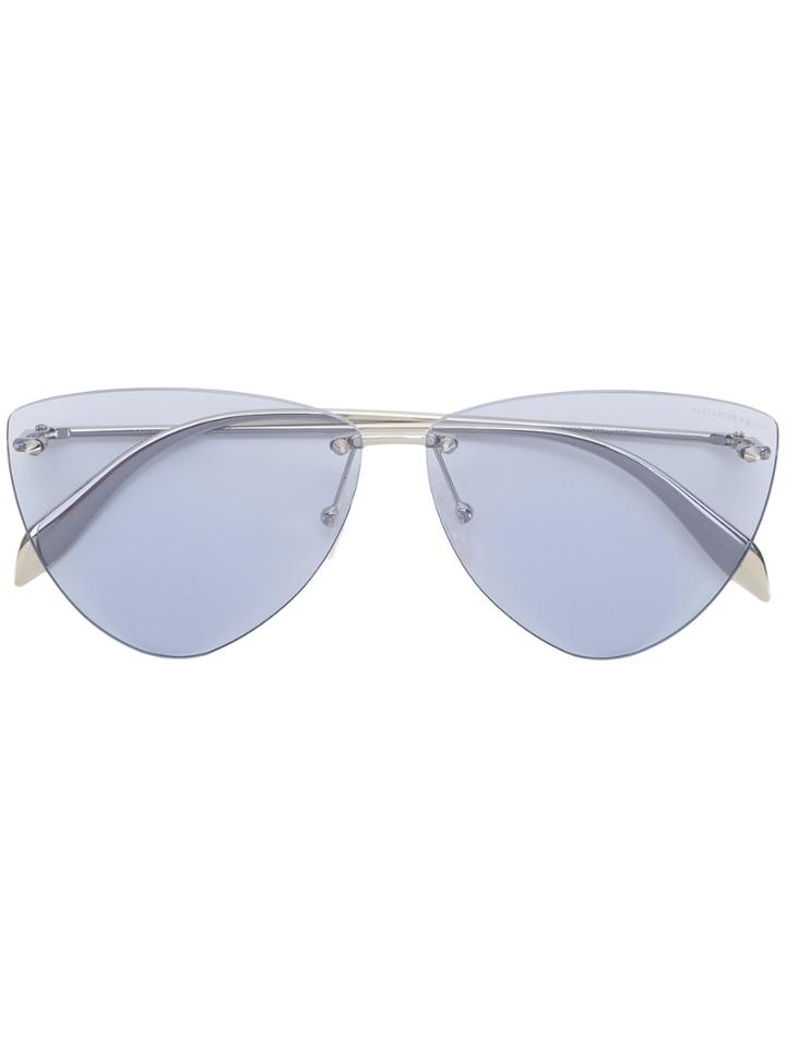 Alexander Mcqueen Eyewear Piercing Rimless Sunglasses - Metallic