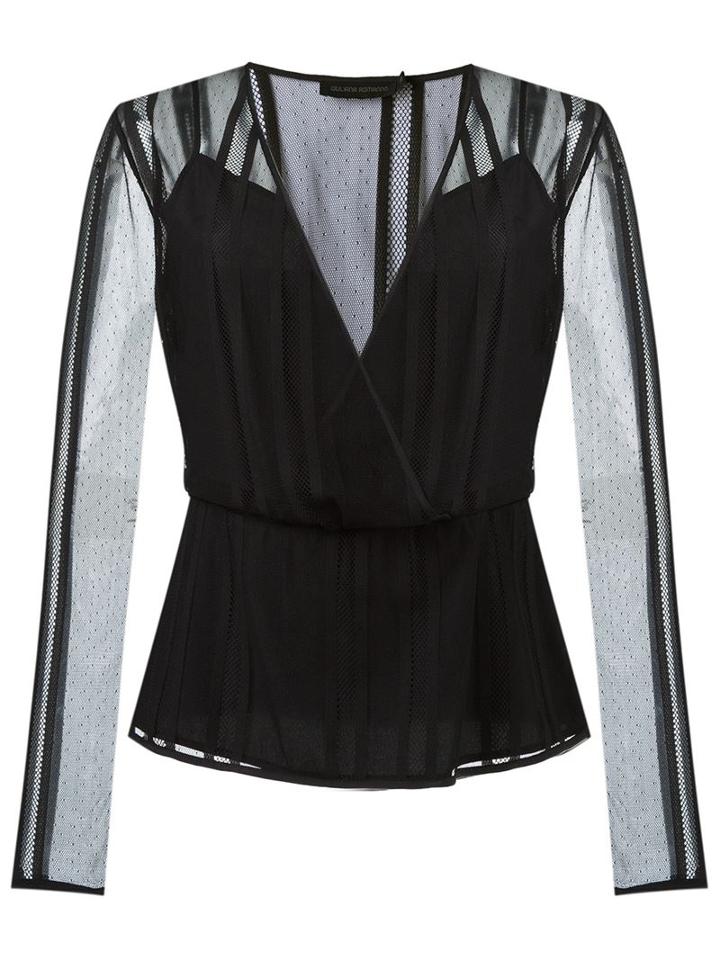 Giuliana Romanno Sheer Panel Blouse