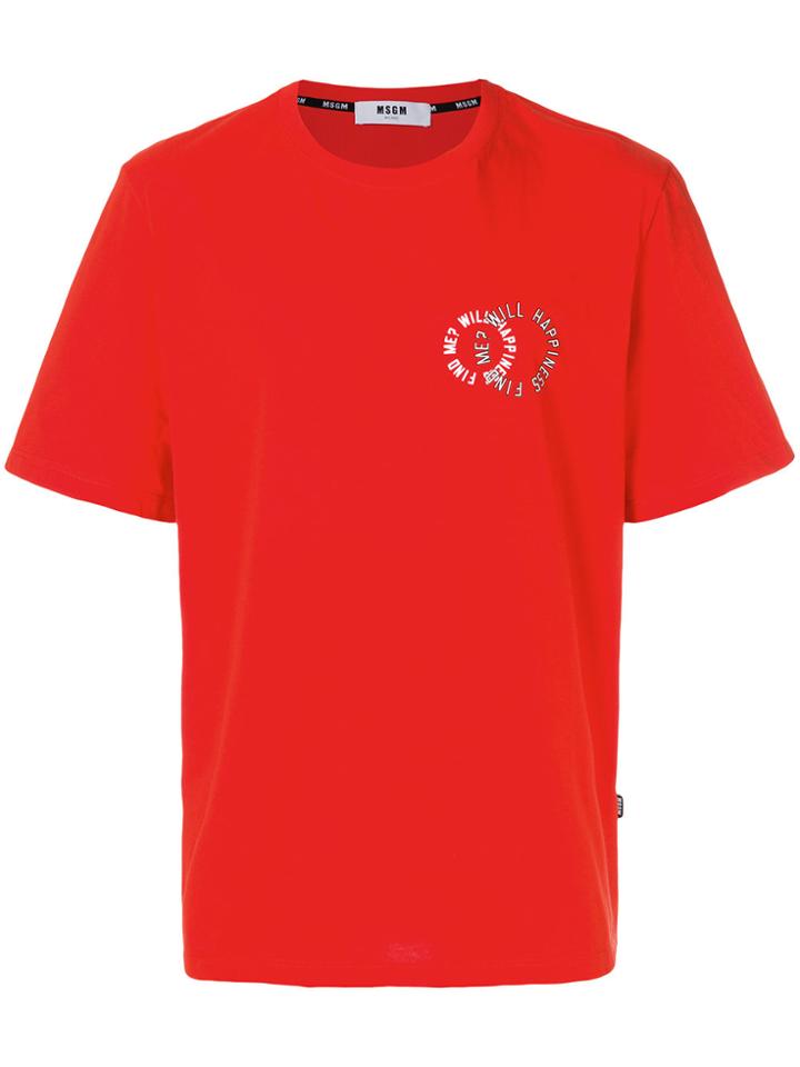 Msgm Printed T-shirt - Red