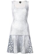 Just Cavalli Croco Embossed Dress - Metallic