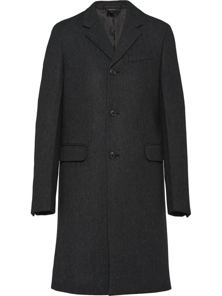 Prada Button-front Coat - Black