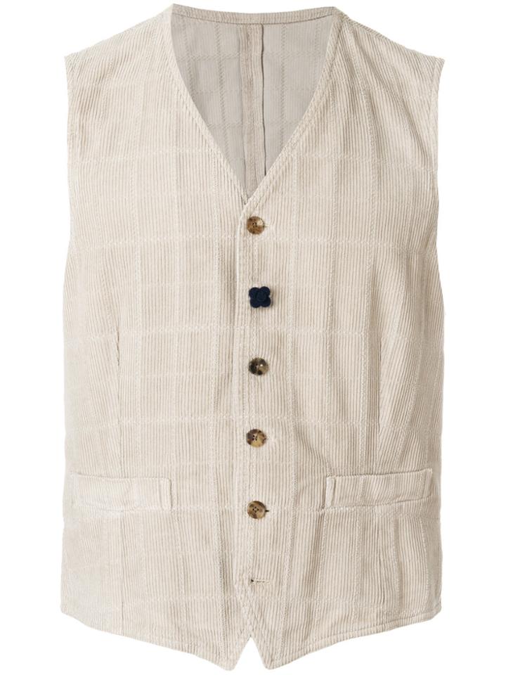 Lardini Button Up Gilet - Nude & Neutrals