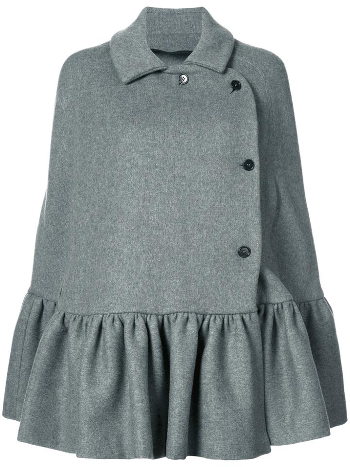 Msgm Flared Coat - Grey