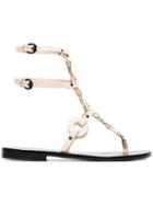Álvaro Off White Andorra Flat Leather Sandals - Neutrals