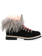 Mr & Mrs Italy Trim Detail Lace-up Boots - Black