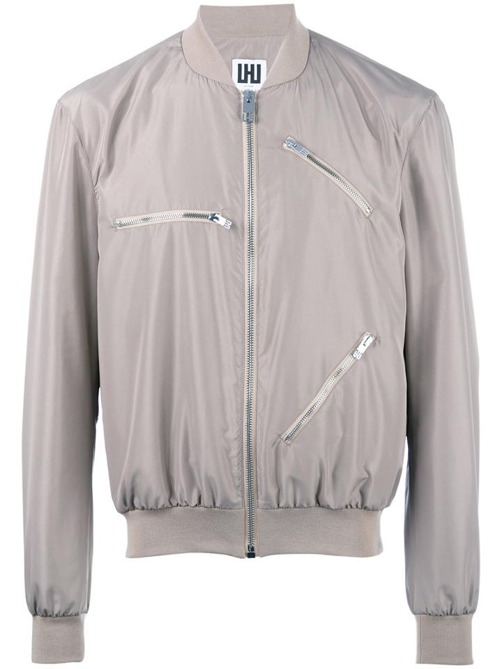 Les Hommes Urban Multi-zippers Bomber Jacket, Men's, Size: 50, Nude/neutrals, Polyester/spandex/elastane/cotton