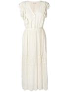 Love Shack Fancy Embroidered Trim Maxi Dress - White