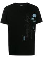 Raf Simons Rose Logo Print T-shirt - Black